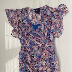 Floral Silk High Low Dress